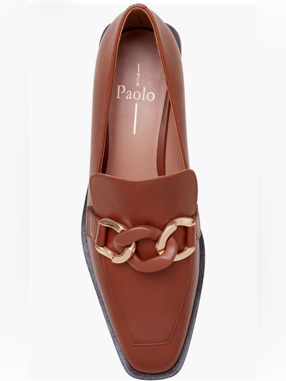 Linea Paolo - Chrystie Chain Block Heel Loafer Leather - Picture 2 of 8